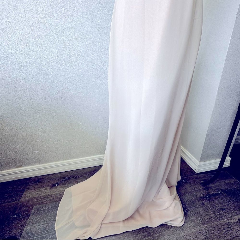 Hayley Paige Cream Formal Dress Chiffon Lace SZ 10 NWT - Picture 10 of 15